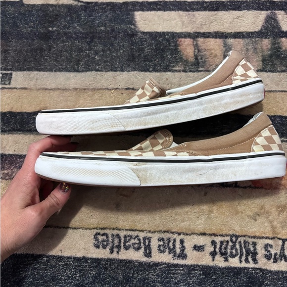 Vans Men's Brown Checkered Slip-On Sneakers - Picture 3 of 6